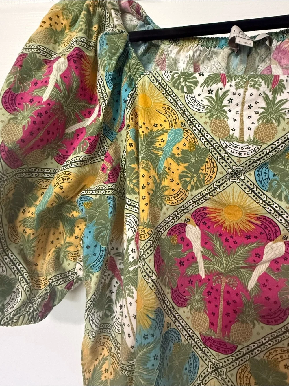 LOFT Multi-Color Floral Square-Neck Blouse
